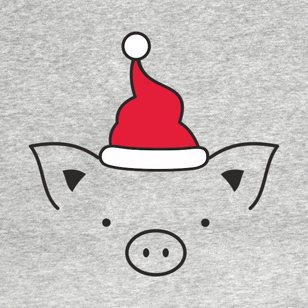 pig piglet Santa Claus Christmas by FrauK